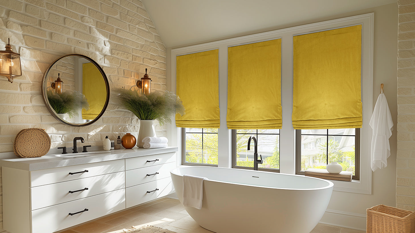 Solid Patterned Roman Shades