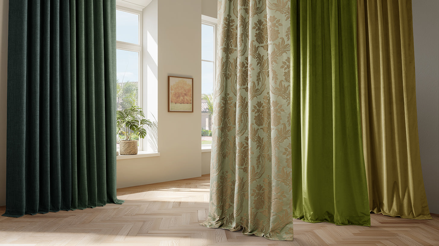 Earthy Green Custom Curtains