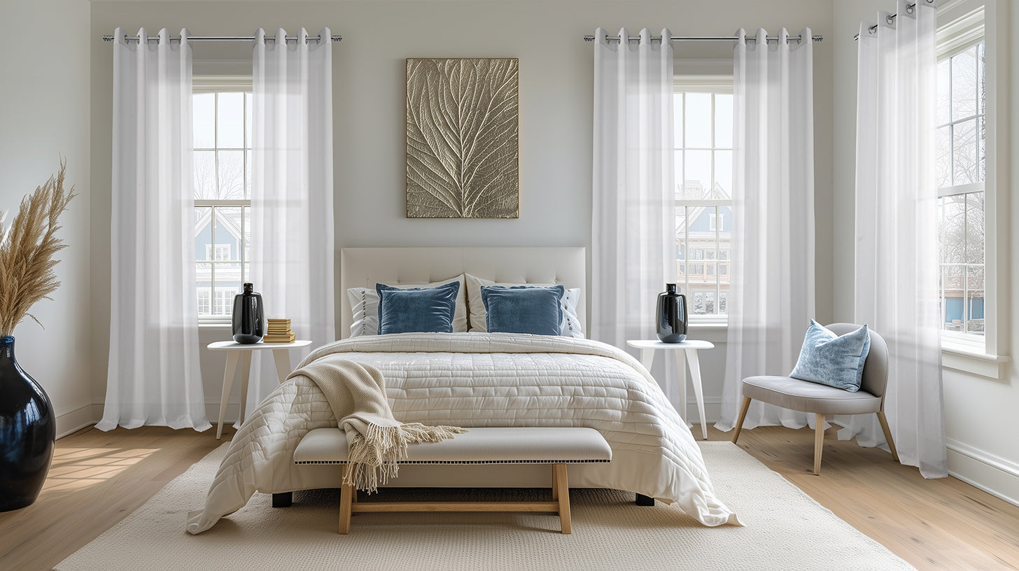 Faux Linen Sheer Curtains & Drapes