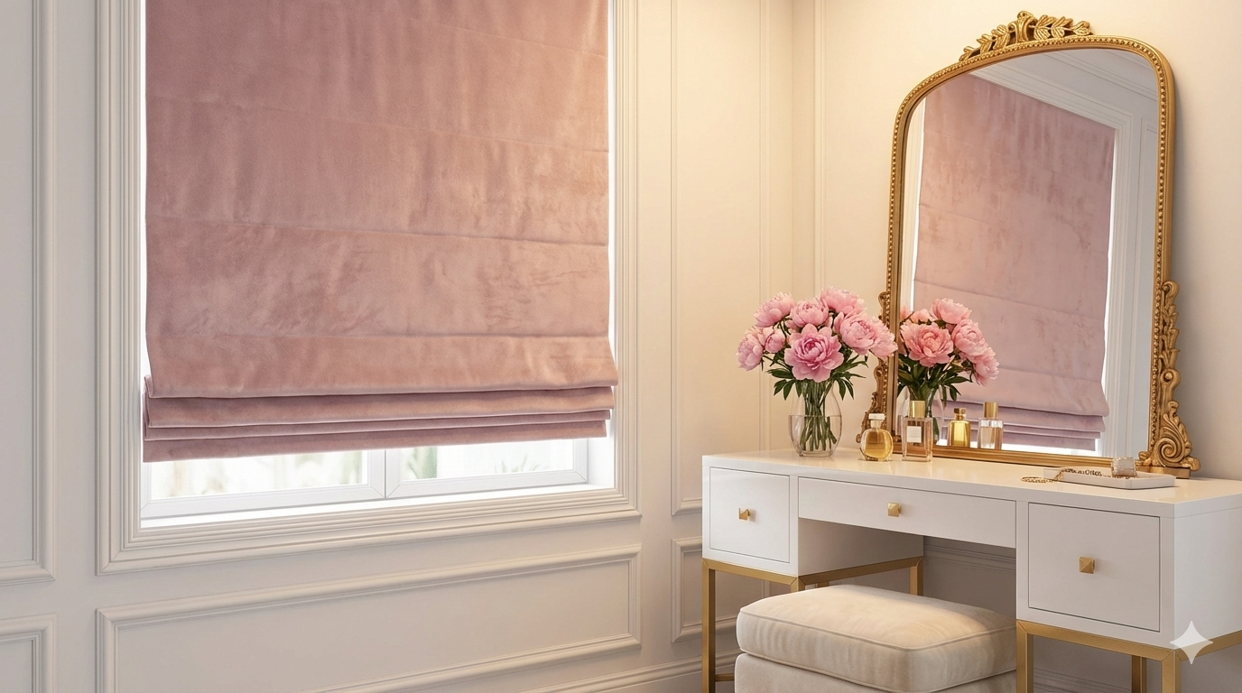 Heritage Plush Velvet Roman Shades - HalfPriceDrapes.com