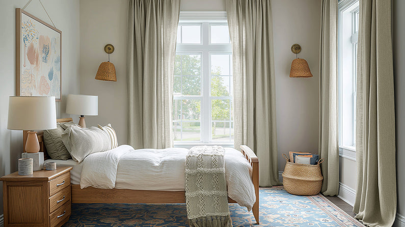 Custom Designer Faux Linen Curtains