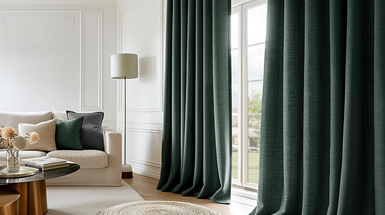Extra Wide Faux Linen Curtains