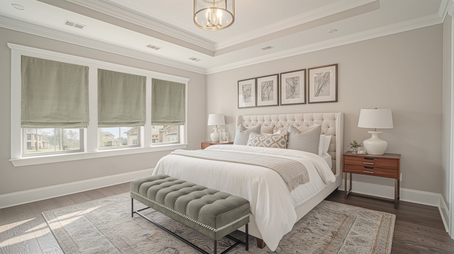 Neutral Elegance Roman Shades