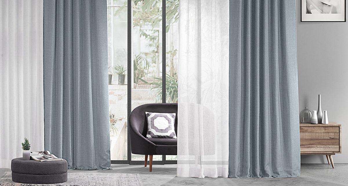 Heather Grey Textured Faux Linen Collection