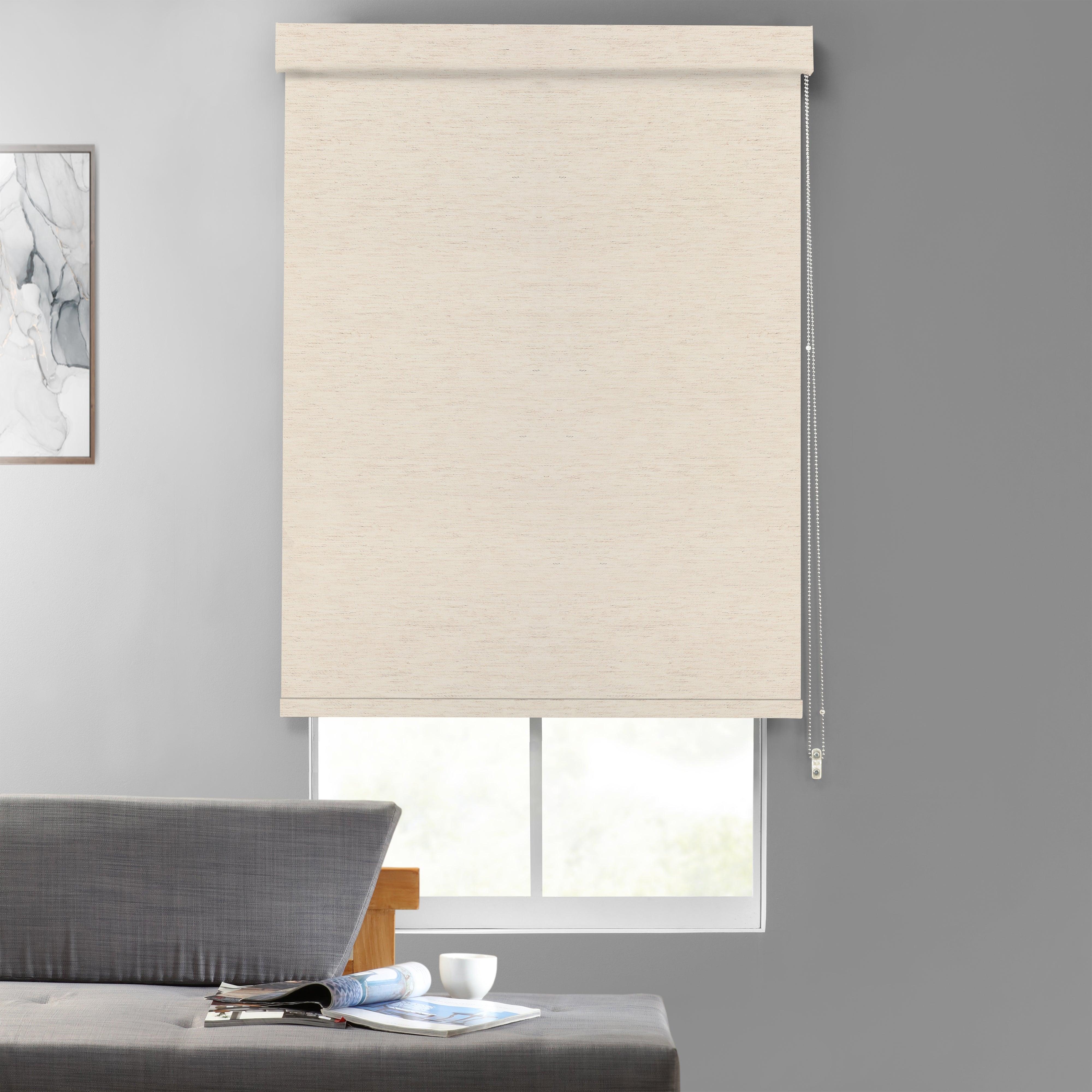 Heathered EvenWeave Textured Blackout Roller Shades - HalfPriceDrapes.com