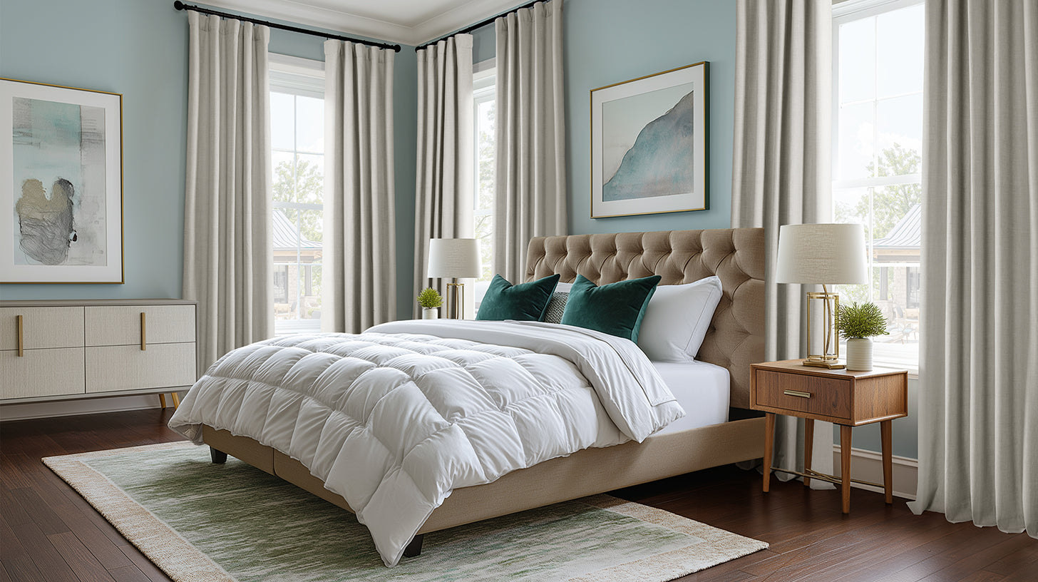 Custom Solid Performance Linen Hotel Blackout Curtains