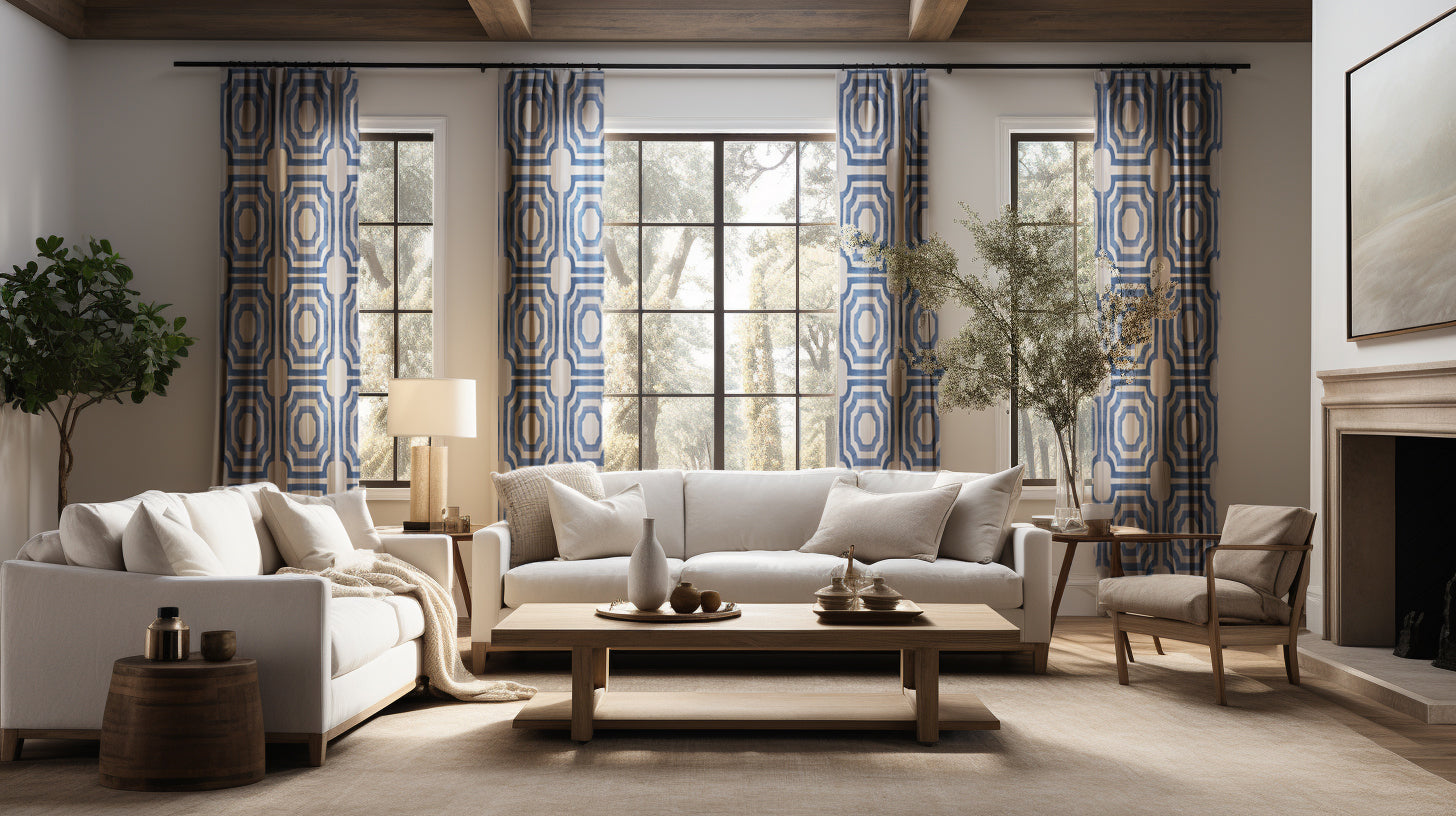Geometric Patterned Custom Curtains & Drapes