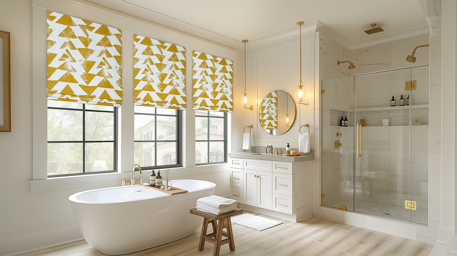 Printed Cotton Roman Shades - HalfPriceDrapes.com