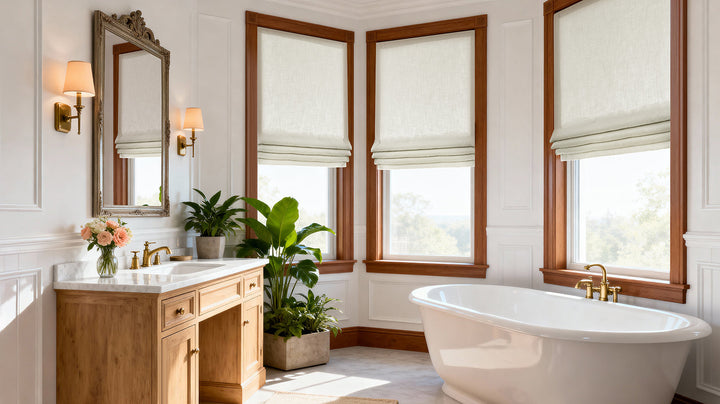 Woven Faux Linen Roman Shades