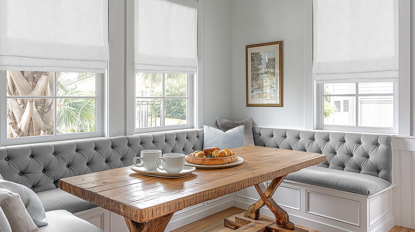 Faux Linen Roman Shades - HalfPriceDrapes.com