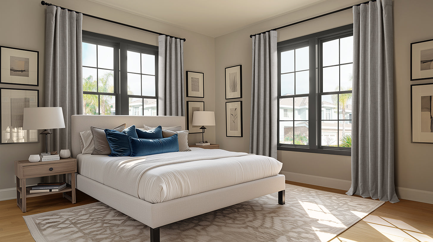 Solid Performance Linen Hotel Blackout Curtains - HalfPriceDrapes.com