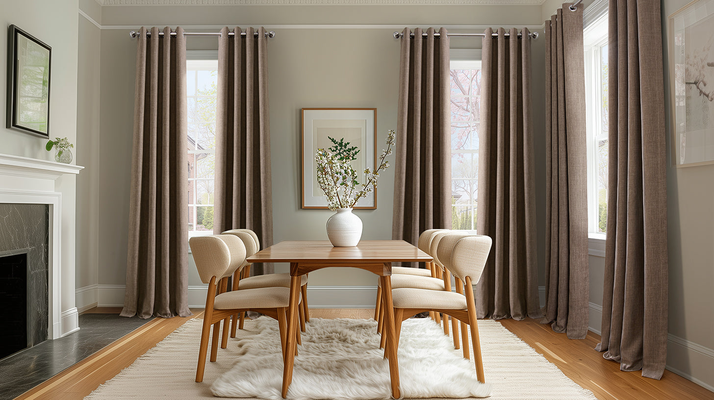 Textured Faux Linen Curtains