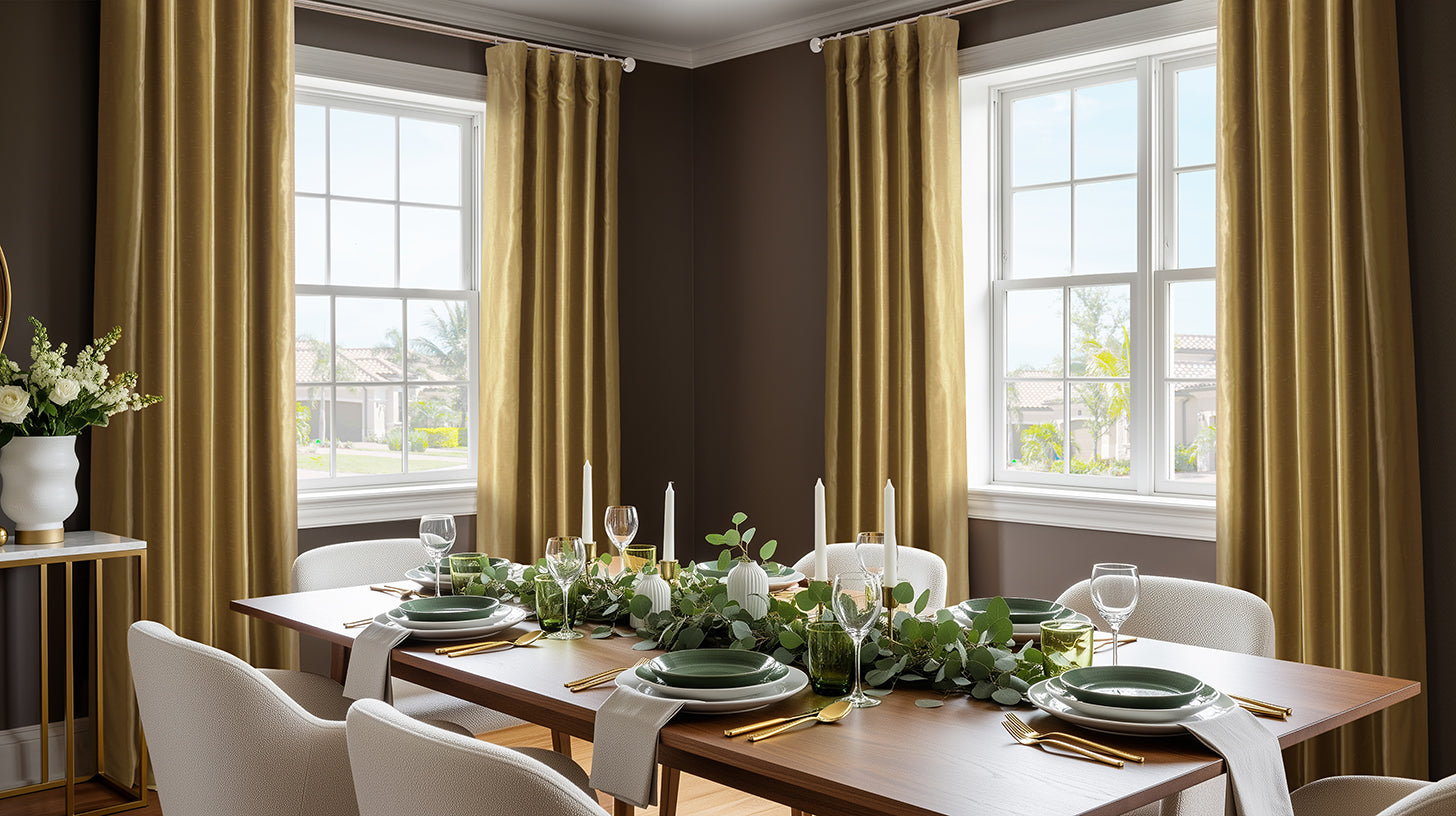 Vintage Dupioni Faux Silk Curtains