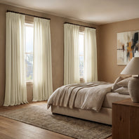 Ancient Ivory French Linen Custom Curtain