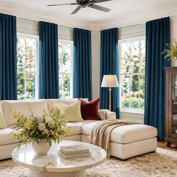 Midnight Blue Signature Velvet Custom Curtain