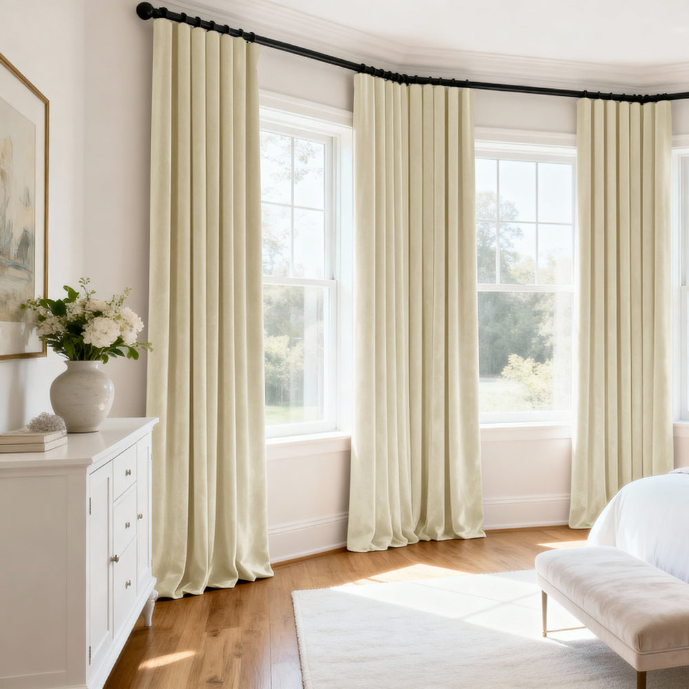 Neutral Ground Signature Velvet Custom Curtain