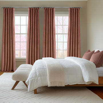 Wild Rose Heritage Plush Velvet Custom Curtain