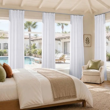 Rice White Heavy Faux Linen Custom Curtain
