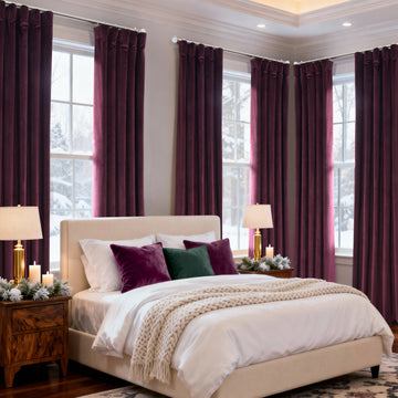 Winter Plum Heritage Plush Velvet Custom Curtain