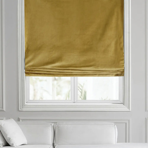 Peat Green Heritage Plush Velvet Roman Shade