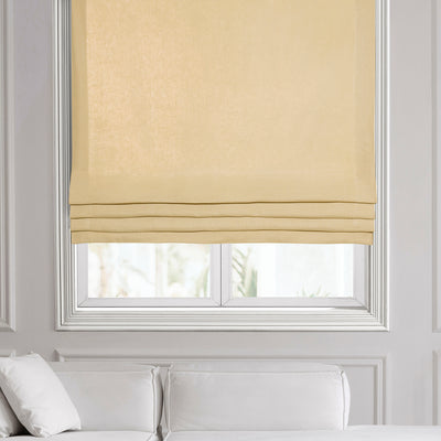 Walnut Beige French Linen Roman Shade