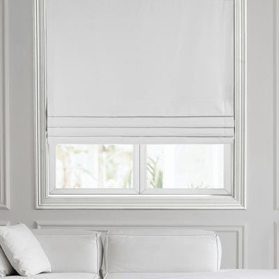Chalk White Textured Bellino Roman Shade