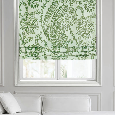 Tea Time Green Roman Shade