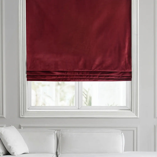 Cinema Red Heritage Plush Velvet Roman Shade
