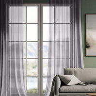 Gravel Grey Textured Faux Linen Sheer Custom Curtain - HalfPriceDrapes.com