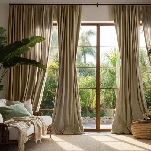 Museum Taupe Heritage Plush Velvet Custom Curtain