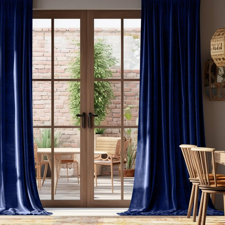 Noche Blue Urban Lush Velvet Custom Curtain - HalfPriceDrapes.com