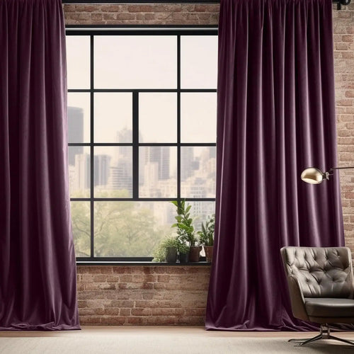 Winter Plum Heritage Plush Velvet Custom Curtain