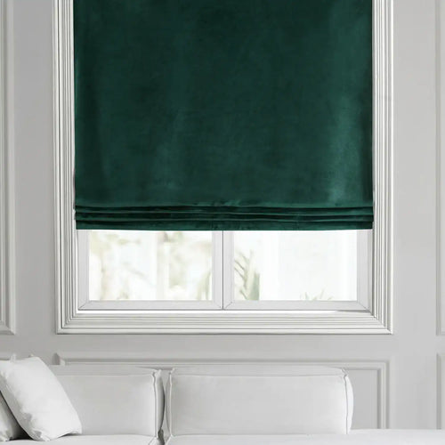 Forestry Green Heritage Plush Velvet Roman Shade