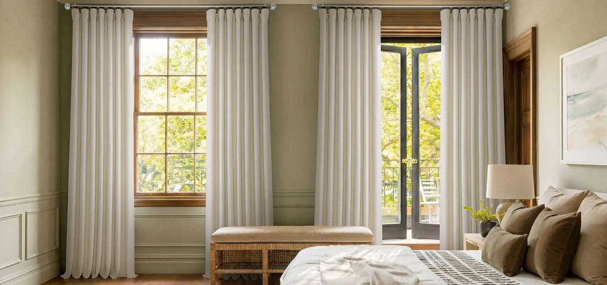 Textured faux linen curtains in a room