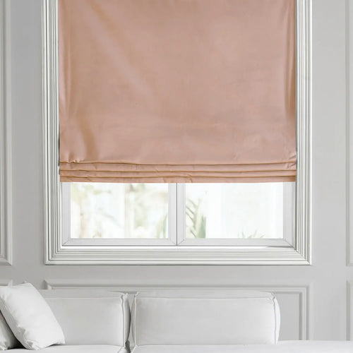 Peach Blossom Heritage Plush Velvet Roman Shade