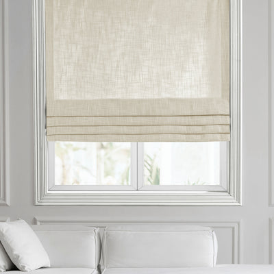 Malted Cream Heavy Faux Linen Roman Shade