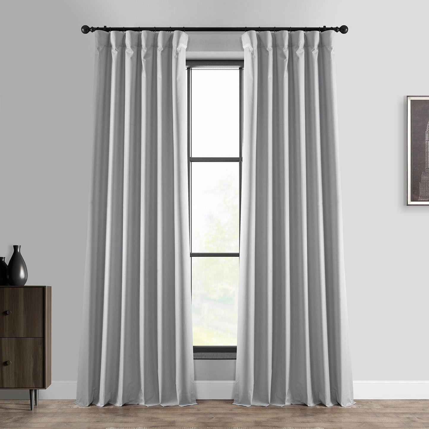 Light Silver Grey Hotel Blackout Curtain - HalfPriceDrapes.com