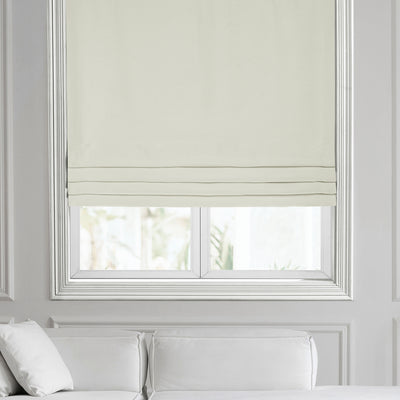 Off White Performance Linen Roman Shade