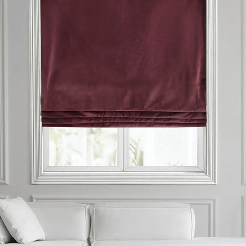 Dark Merlot Heritage Plush Velvet Roman Shade