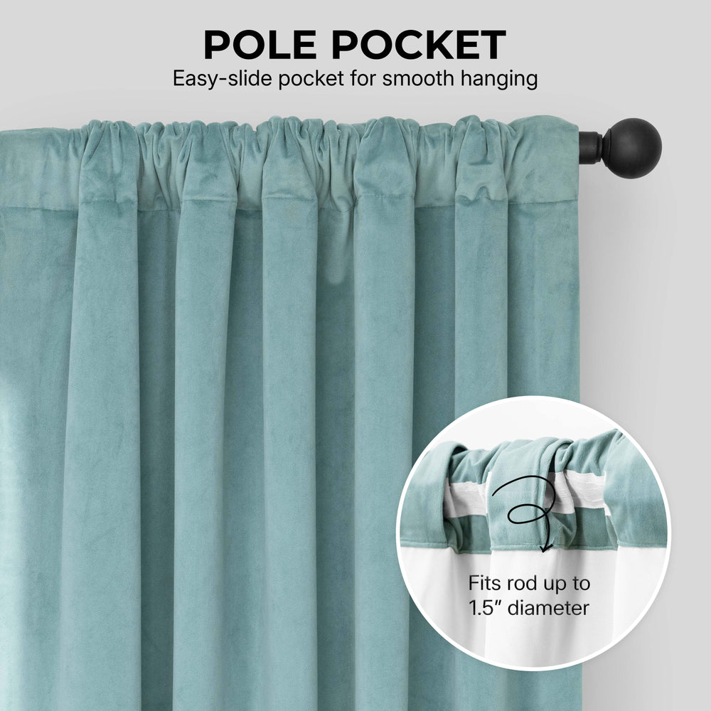 Aqua Mist Signature Velvet Blackout Curtain