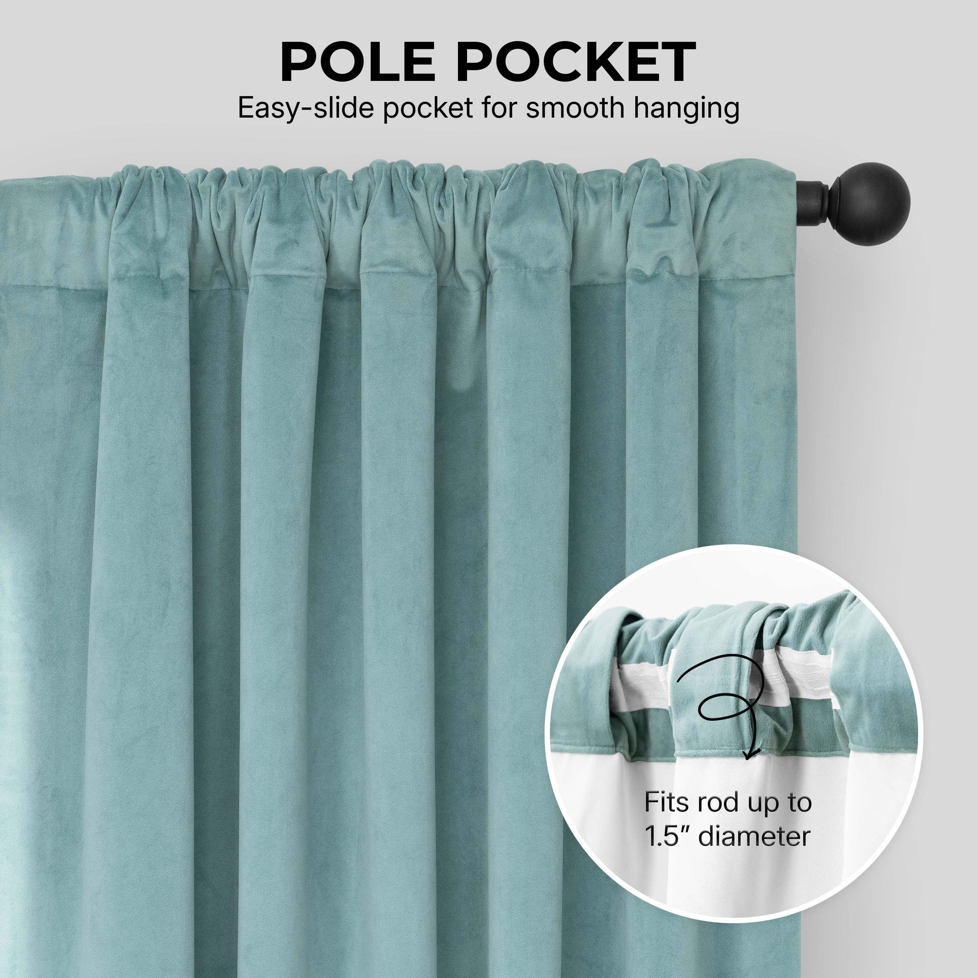 Aqua Mist Signature Velvet Blackout Curtain
