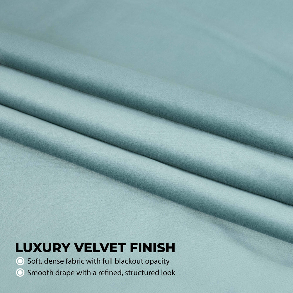Aqua Mist Signature Velvet Blackout Curtain