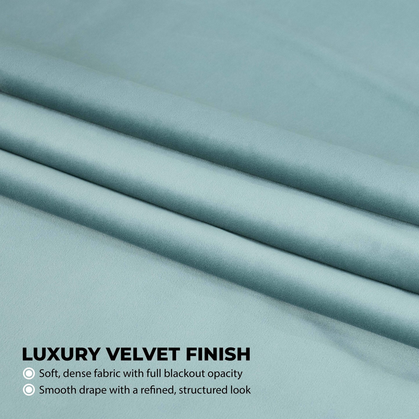 Aqua Mist Signature Velvet Blackout Curtain