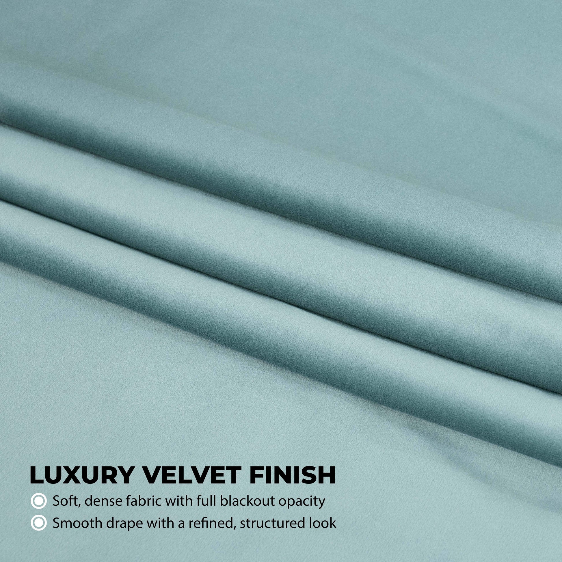 Aqua Mist Signature Velvet Blackout Curtain