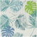 Rain Forest Light Blue Green Floral Textured Printed Cotton Swatch