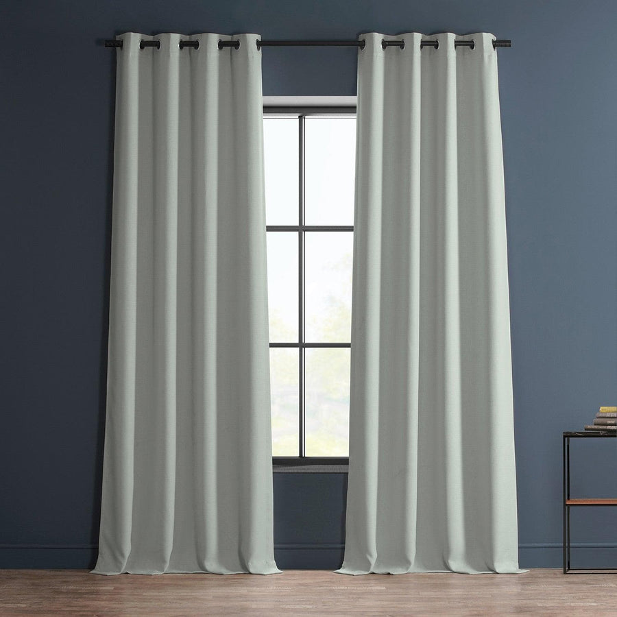 Oyster Grommet Textured Faux Linen Room Darkening Curtain - HalfPriceDrapes.com
