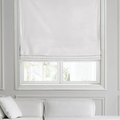 Pillow White Heritage Plush Velvet Roman Shade