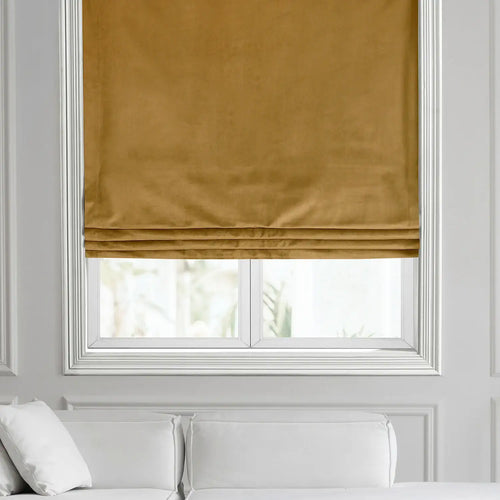 Retro Gold Heritage Plush Velvet Roman Shade