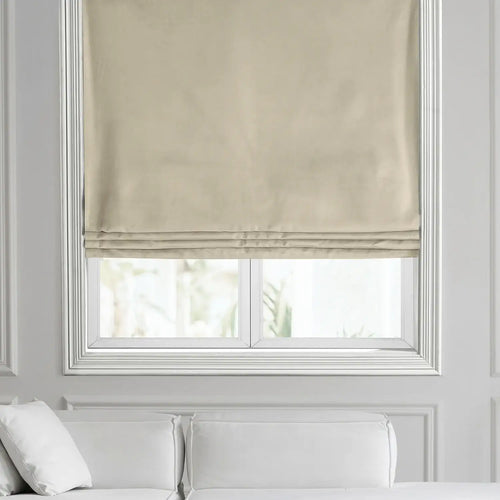 Au Lait Crème Heritage Plush Velvet Roman Shade