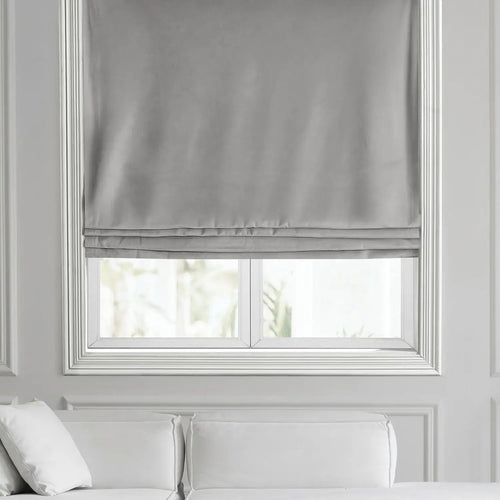 City Grey Heritage Plush Velvet Roman Shade